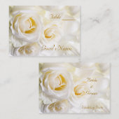 Witte Rozen Trouwtafel Nummers Plaatskaartje (Voorkant / Achterkant)