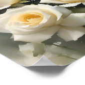 witte rozen tuin waterverf schilderij poster (Hoek)