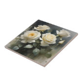 witte rozen tuin waterverf schilderij tegeltje (Zijkant)