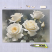  witte rozen tuin waterverf schilderij tissuepapier (Craft)