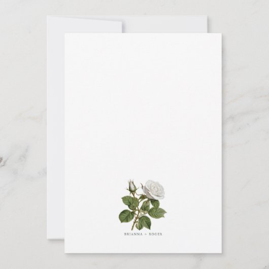 Witte Rozen Uitnodiging (Achterkant)