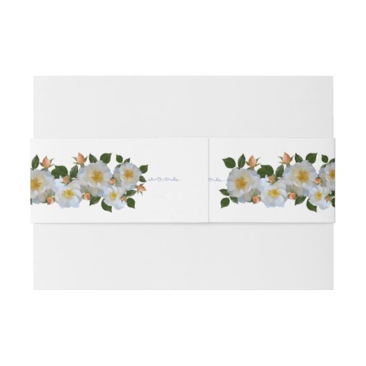 witte rozen uitnodigingen wikkel (Achterkant Voorbeeld)