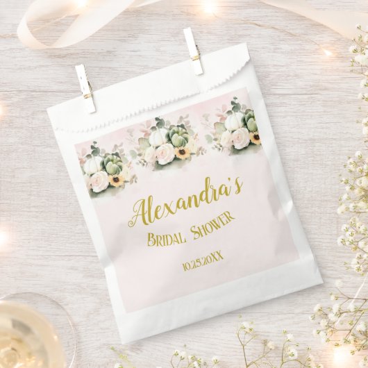 Witte Rozen Vallen Pompoenen Bedankzakje (Geknipt)