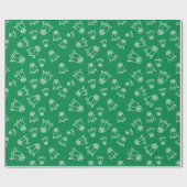 Witte rozen verlovingsfeest cadeaus Groen naadloos Cadeaupapier (Vlak)