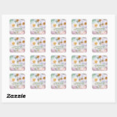  witte rozen vierkante sticker (Vel)