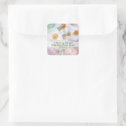  witte rozen vierkante sticker (Tas)