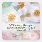  witte rozen vierkante sticker (Voorkant)