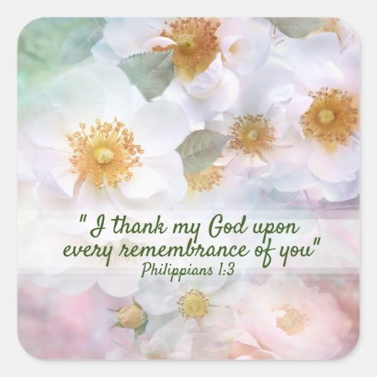  witte rozen vierkante sticker (Voorkant)