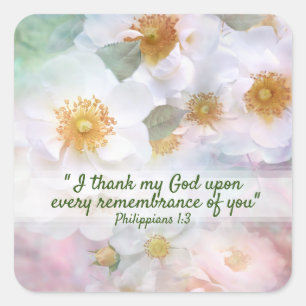  witte rozen vierkante sticker