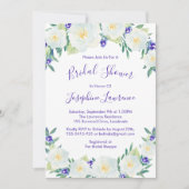 Witte Rozen & Violets Waterverf Vrijgezellenfeest Kaart (Voorkant)