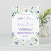 Witte Rozen & Violets Waterverf Vrijgezellenfeest Kaart (Staand voorkant)