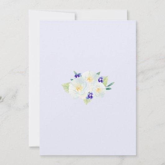 Witte Rozen & Violets Waterverf Vrijgezellenfeest Kaart (Achterkant)
