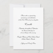 Witte rozen, vleermuis mitswa, aangepaste uitnodig kaart (Achterkant)