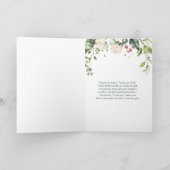 Witte rozen voor mama en papa op mijn trouwdag bedankkaart (Binnen)