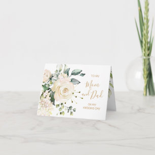 Witte rozen Voor mijn moeder en vader op mijn trou Kaart