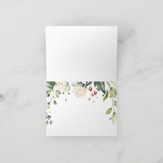 Witte rozen voor mijn moeder op mijn trouwdag bedankkaart (Binnen)