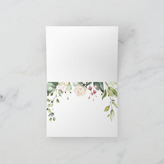 Witte rozen Voor mijn Moeder & Vader op mijn Trouw Kaart (Binnen)