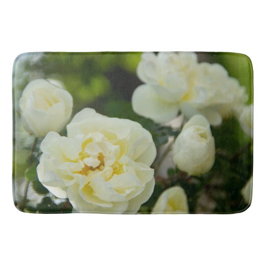 Witte rozen voor positieve uitslag badmat (Voorkant)