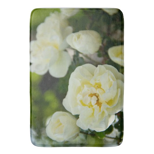 Witte rozen voor positieve uitslag badmat (Voorkant Verticaal)