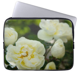 Witte rozen voor positieve uitslag laptop sleeve