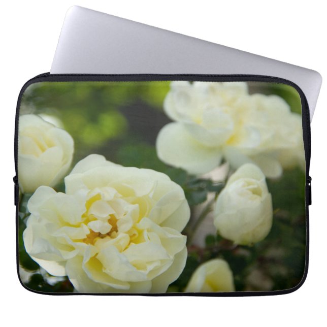 Witte rozen voor positieve uitslag laptop sleeve (Voorkant)