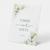 Witte Rozen Vrijgezellenfeest Kaarten en geschenke Reclamebord Met Voetstuk (Voorkant)