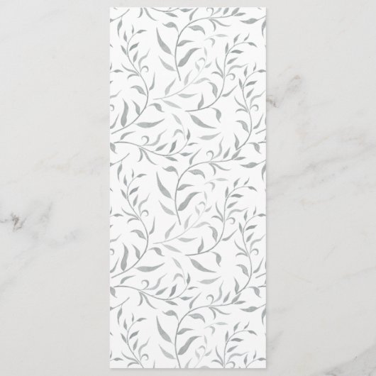 Witte Rozen Waterverf Bloemenmenu's Menu (Achterkant)