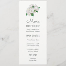 Witte Rozen Waterverf Bloemenmenu's Menu