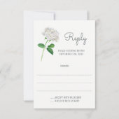 Witte Rozen Waterverf Bruiloft Antwoord Kaarten (Voorkant)