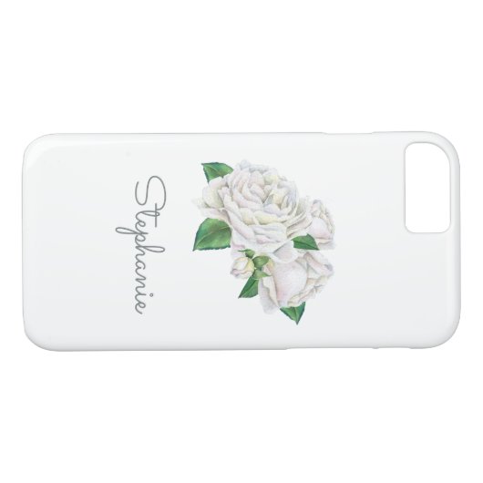 Witte Rozen Waterverf Case-Mate iPhone Case (Achterkant (Horizontaal))