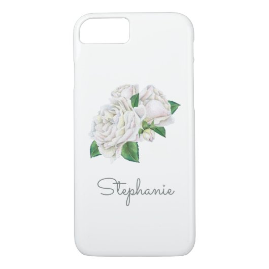 Witte Rozen Waterverf Case-Mate iPhone Case (Achterkant)