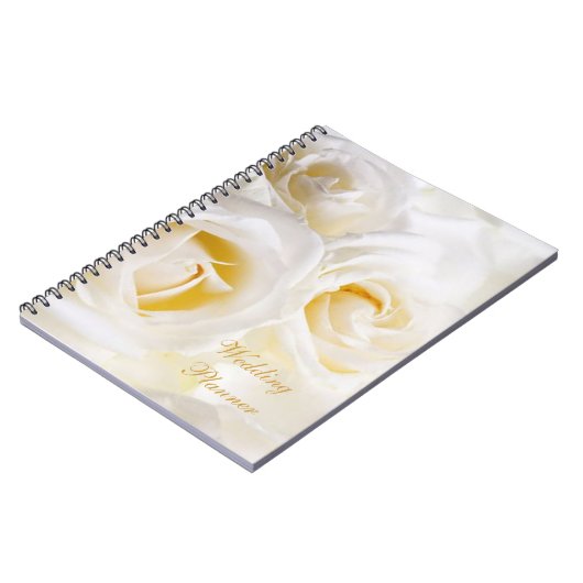 Witte rozen Wedding Planner Notitieboek (Linkerzijde)