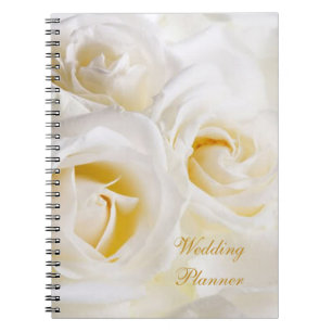 Witte rozen Wedding Planner Notitieboek
