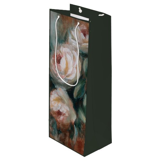 Witte Rozen Wijn Cadeautas (Voorkant Gekanteld)