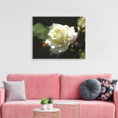 Witte Rozen Wilde Bloemen Fotoprint Canvas Afdruk (Insitu (Woonkamer))