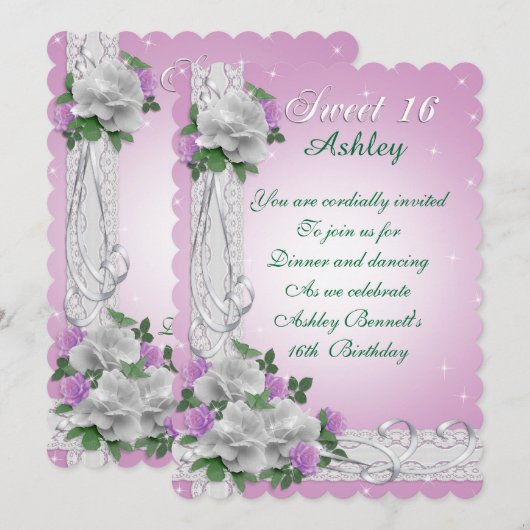 Witte rozen witte rozen, gezoet 16 kaart (Voorkant / Achterkant)