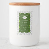 Witte rozen witte rozen met Logo Voedselcontainer Etiket (Voorkant)