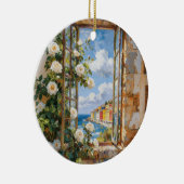 Witte Rozen Zeezicht Ornament (Rechts)