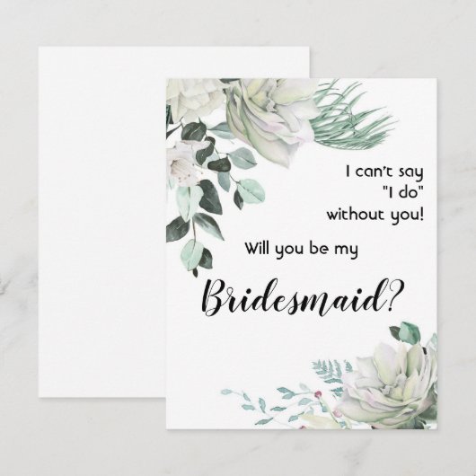 Witte rozen zijn mijn bruidsvoorstel notitiekaartje (Voorkant / Achterkant)