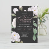 Witte rozen zwarte vrijgezellenfeest kaart (Staand voorkant)