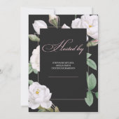 Witte rozen zwarte vrijgezellenfeest kaart (Achterkant)