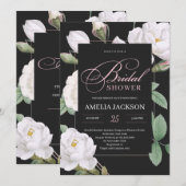 Witte rozen zwarte vrijgezellenfeest kaart (Voorkant / Achterkant)