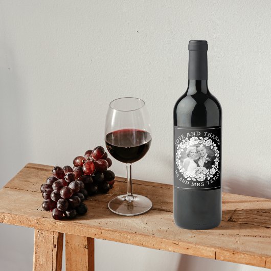 Witte rozenbaard Dank u, mijnheer & mevrouw, voor  Wijn Etiket