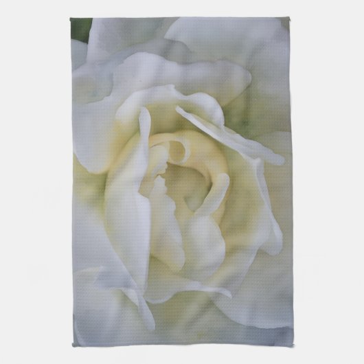 Witte Rozenblaadjes Bloem Bloemen Art Keuken Handd Theedoek (Verticaal)