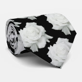 Witte Rozenblaadjes Necktie Stropdas (Opgerold)