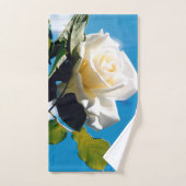  witte rozenbloem bad handdoek (Handdoek)