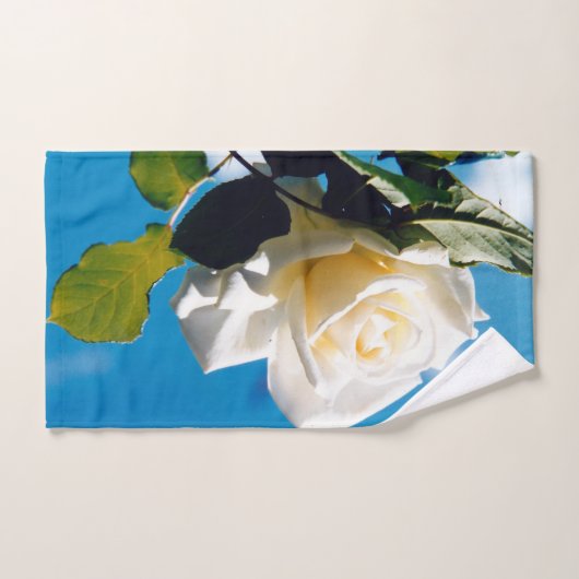 witte rozenbloem bad handdoek (Handdoek)