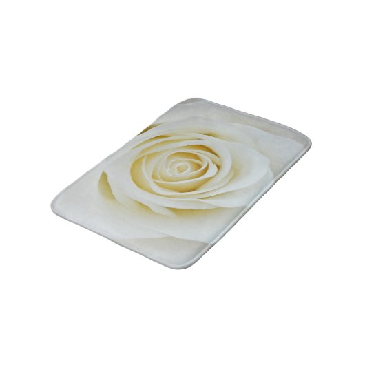 Witte rozenbloem Bath mat (Gekanteld)