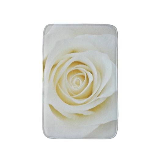 Witte rozenbloem Bath mat (Voorkant Verticaal)