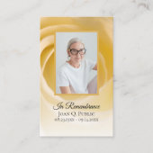 Witte rozenbloem begrafenis gebed visitekaartje (Voorkant)